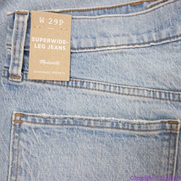 NEW Madewell Petite Superwide-Leg Jeans in Blaisdell Wash, 29P - Picture 14 of 16